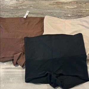 Set of Three Shapewear Shorts in Black, Brown, and Beige NWOT Victoria Secret L
